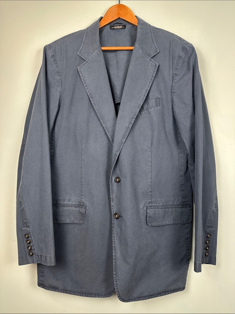 L.L. Bean Cotton men’s Gray blazer tall classic business casual jacket sport coa